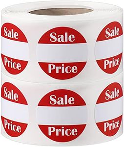 1000 PCS Garage Sale Price Labels Yard Sale Stickers 0.87 Inches Round Red Adhesive Discount Stickers Price Retail Stickers for Retail Store