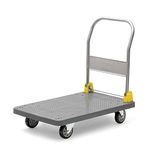 EQUAL 400kg Capacity Plastic Foldable Platform Trolley for Heavy Weight/Material Handling Goods Trolley for Home, Office, Warehouse & Industries - 60cm x 90cm (5" Wheel/Blue)