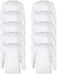 Gildan Men's Ultra Cotton Long Sleeve T-Shirt, Style G2400, Multipack, White (10-Pack), Medium