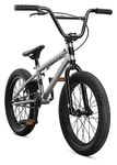 Mongoose Legion L18 Kids Freestyle Sidewalk BMX Bike, Beginner Riders, 18-inch Wheels, Hi-Ten Steel Frame, Micro Drive 25x9T BMX Gearing, Silver