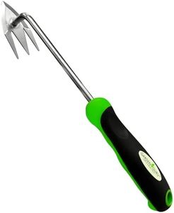 Garden Guru Root Weeder Tool with Ergonomic Handle - Stainless Steel Weed Puller for Planting, Weeding, Flower and Vegetable Care in Lawn Garden Yard | Rust Resistant