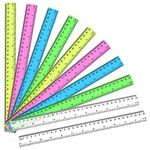 Pinenuts 10Pcs Plastic Ruler 30cm Ruler Multipack Straight Ruler Shatter Resistant Ruler Shatterproof Ruler 12 Inches Measuring Ruler Tool for Student School Office Teaching Ruler