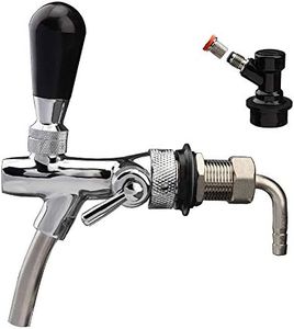 OneBom Beer Tap with Flow Control, Beer Draft Faucet Adurable, with Black Handle Lever & Liquid Ball Lock Post for Keg Home Bar