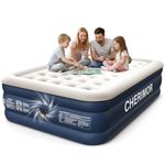 CHERIMOR Air Mattress Queen with Built in Pump, 18" Raised Comfort, 48Hr Leak-Tested Inflatable Blow Up Mattress, 3-Min Inflation, 800lbs Honeycomb Coil Support Matelas Gonflable for Guest & Sleepover