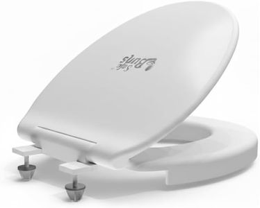 Safe Buns Round Toilet Seat - Patented Dual Lock Rims with Four Slip-Resistant Bumpers - Soft Close Toilet Seat with 100% Polypropylene for Durability - Easy Clean & Universal Fit for all Toilets