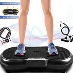 bigzzia Vibration Plate with Rope Skipping - Vibration Platform Whole Body Fitness Machine for Home Training Shaping, Black