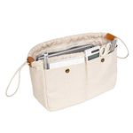 YONBEN Insert Organizer Bag - Tote Bag Organizer - Drawstring Canvas Storage Organizer-Cotton Canvas Pouches (S)