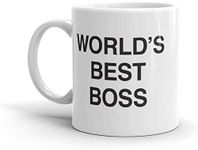 World's Best Boss Mug, The Office Mug Dunder Mifflin 11 oz Ceramic Mug Funny Unique Idea Cup Gift for Office Male Female Bosses Coworkers