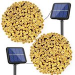 bitjam 2 Pack Solar String Lights Outdoor Garden, 2x12M 120LED Fairy Lights Solar Powered Waterproof 8 Modes Decor Patio Lights for Outside Christmas Fence Tree Wedding Party Gazebo, Warm White