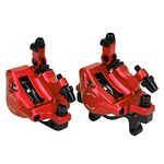 Bike Hydraulic Disc Aluminium Alloy No Bicycle Hydraulic Disc Brakes Levers Calipers Front Rear Brake Set(red)