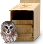 WildYard Owl House Real Wood - Easy to Hang - Prebuilt Owl Box for Outside - Houses Owls & Kestrels - Cedar Shavings & Screws Included - Owl Nesting Box, Barn Owl, Screech Owl Houses for Outdoors