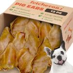 FETCHERONI Whole Pig Ears for French Bulldogs Large - 13 Pack Long Lasting Dog Chews – Dog Treats One Ingredient Delicious All Natural Flavor – Easy to Digest Dog Treats for Large Dog