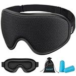 WAOAW Sleep Mask for Women Men , Eye Mask Sleep of 3D Light Blocking Blindfold (Black)