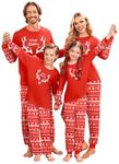 Ekouaer Matching Christmas Pajamas for Family Soft Long Sleeve Holiday Xmas Pjs Sleepwear Jammies with Pockets