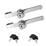 Sliding Glass Door Lock Display Case Lock Ratchet Lock with Chrome Finish, Security, Keyed Alike Showcase Display, 2 Pack