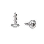 sourcing map 2x8mm Self Tapping Screws Phillips Pan Head With Washer Screw 304 Stainless Steel Fasteners Bolts 50Pcs