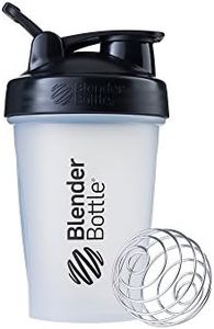 BlenderBottle Classic Shaker Bottle Perfect for Protein Shakes and Pre Workout, 20-Ounce, Clear/Black/Black