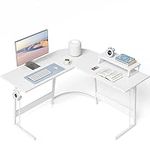 CubiCubi L Shaped Gaming Desk Computer Office Desk, 120 cm Corner Desk with Large Monitor Stand for Home Office Study Writing Workstation, White