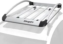 BougeRV 64''x40''x8'' Aluminum Roof Basket Anti-Rust Lightweight Universal Roof Rack Vehicle Cargo Basket 150LBS Load Capacity Rooftop Cargo Carrier with Wind Fairing, Fit for SUV Truck Cars, Silver