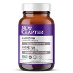 New Chapter Magnesium + Ashwagandha - Supports Muscle & Bone Health - Highly Absorbable - Non-GMO, Kosher, Vegan & Gluten Free - 60 Tablets
