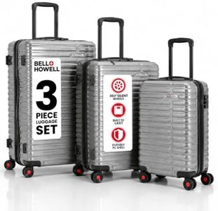 Bell+Howell PC+ABS Hard Shell Luggage Set of 3 with Built in Luggage Scale