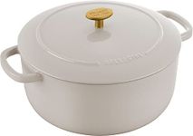 BALLARINI Bellamonte Casserole Dish, Roasting Dish, Dutch Oven, Enamelled Cast Iron, Round, 26 cm, 5.5 L, Ivory White