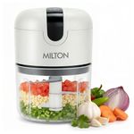 MILTON 6-in-1 Rechargeable Mini Electric Chopper I Unbreakable Food Grade Material I Stainless Steel Blade I Powerful Motor I Perfect to Chop, Mince, Cut, Dice, Whisk, Blend, Grey