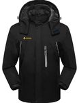 GEMYSE Men's Mountain Waterproof Ski Snow Jacket Winter Windproof Rain Jacket (Black02,Large)