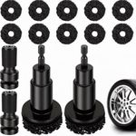 Wheel Hub Rust Removal Kit with 1/2" Impact Wrench & Drill Adapters, Rust & Brake Dust Remover for Car Rims, Calipers, Chassis Restoration