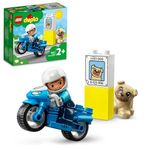 LEGO 10967 DUPLO Town Rescue Police Motorcycle Toy for Toddlers, Boys & Girls 2 Plus Years Old, with Police Officer and Dog Figure, Early Development Toys