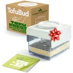 TofuBud Tofu Press - Tofu Presser for Firm or Extra Firm Tofu - Tofu Maker with Water Drainer Made from Durable Sustainable Materials - Tofu Recipe Book Included