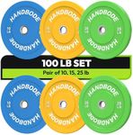 HANDBODE 100LB Bumper Plates Olympi