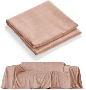 HomeLife – Foulard Multiusos – Tela Decorativa Cubre sofá con diseño Liso, 260x280, fabricación Italiana – Granfoulard de algodón – Cubrecama Doble (Cama de Matrimonio) – Beige