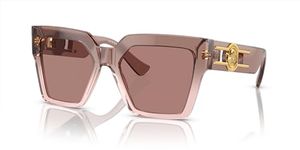 Versace Woman Sunglasses Brown Transparent Frame, Light Brown Lenses, 54MM, 0VE4458