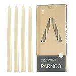 Light In The Dark Ivory Taper Candles - Set of 14 Dripless Candles - 12 inch Tall, 3/4 inch Thick - 10 Hour Clean Burning