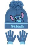 Disney Stitch Hat And Gloves | Lilo And Stitch Winter Hat And Gloves Set | Girls Winter Set | Girls Hat And Gloves For Winter | One Size Blue