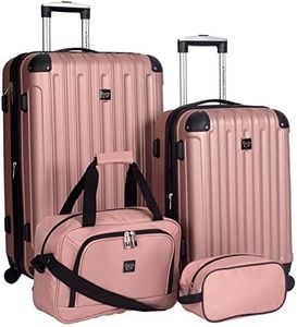 Travelers Club Midtown Hardside Luggage Travel, Rose Gold, 4-Piece Set