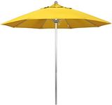 California Umbrella ALTO908002-F25 9 ft. Fiberglass Market Umbrella Pulley Open S Anodized-Olefin-Lemon