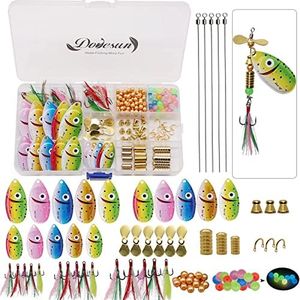 Dovesun Spinner Making Kit Inline Spinner Baits Trout Lures Fishing Gift DIY Kit Inline Spinner Making Kit A-228PCS-Inline Spinners Making Kit