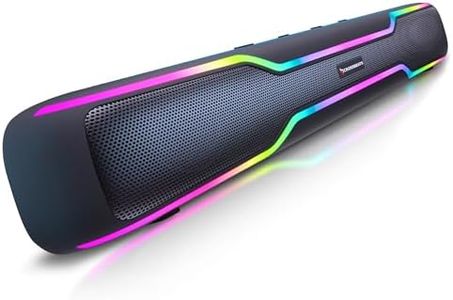 CrossBeats Blaze B50 | 50W Sound bar | Gaming RGB Light | FM Radio AUX, SD Card, USB I 4000 mAh 10 Hrs Battery| Built in mic| Bluetooth Soundbar Tv Speakers for Home, Mobile, PC, Laptop TWS Pairing