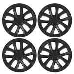 4PCS Model S Plaid Hubcaps for Tesla Model 3 2017 to 2023, Full Protection Steering Wheel Rim Protector Kit for 18 Inch Wheels (Matte Black)