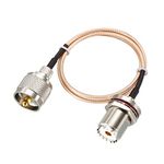 Uxcell UHF PL-259 Male to UHF SO-239 Female Bulkhead RG316 Coax Cable 3-feet