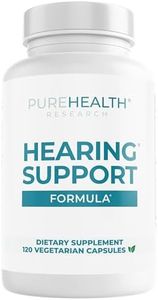 PUREHEALTH RESEARCH Hearing Support Formula - Tinnitus Supplement with Flavonoids & Hearing Vitamins to Help Silence The Noise, Safely and Naturally - Ear Tinnitus Relief for Ringing Ears, 1 Bottle