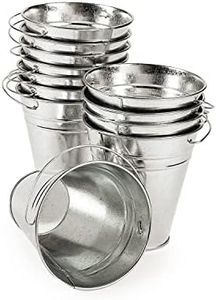 Fun Express Large Galvanized Metal Buckets – Rustic Party Pails for Decorations Crafts Storage Outdoor Events Gardening Floral Arrangements & Gift – Parties Weddings & Special Occasions – 12 Pieces
