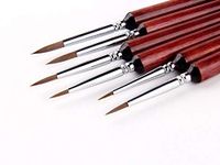 Professional Sable Hair Detail Paint Brush Set - 6 Miniature Art Brushes for Fine Detailing & Art Painting - Acrylic, Watercolor, Oil - Miniatures, Models, Airplane Kits, Nail.