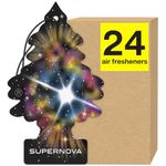 Little Trees - U6P-67303-AMA Car Air Freshener - Hanging Tree Provides Long Lasting Scent for Auto or Home - Supernova, 24 Count, (4) 6-Packs