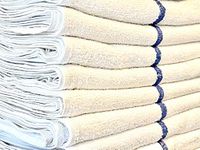 AuthenticSeller All Purpose Bar Mop Towels, 100% Cotton, 16 X 19 in, Highly Absorbent Terry Towels for Kitchen, Restaurant and Bars (24, Blue Stripe)