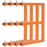 Lumber Rack Wall-Mounted Lumber Storage Rack, Heavy Duty Wood Storage Racks with 6-Level System, 1320 Lb Durable Garage Wood Organizer, Orange Lumber Metal Racks for Indoor and Outdoor (4 Pack)