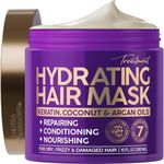 Hydrating Hair Mask for Dry Damaged Hair - Keratin Treatment w/ Argan & Coconut Oils | Biotin | Collagen - Deep Conditioner for Frizzy, Color-Treated & All Hair Types - Sulfate & Paraben-Free - 10 oz