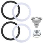 2 Set 110 mm O Ring Seal Washer, Black Rubber and White Sponge Seal Strainer Basket Replacement Sink Drain Accessories Seal Ring for DIY Tap Sink Washers Basin Plug Sealing Kitchen Bathroom Valve